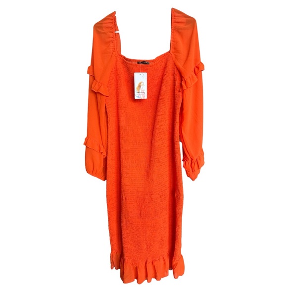 NWT Plus Size Maxi Dress- Orange - Picture 1 of 3